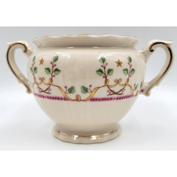 Syracuse Federal Shape Pendleton Sugar Bowl Gold Trim 1949 - 1966 - No Lid - Picture 5 of 8